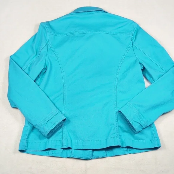 Appleseed's Turquoise Button Front Jean Jacket Women's Size Small - Picture 4 of 6